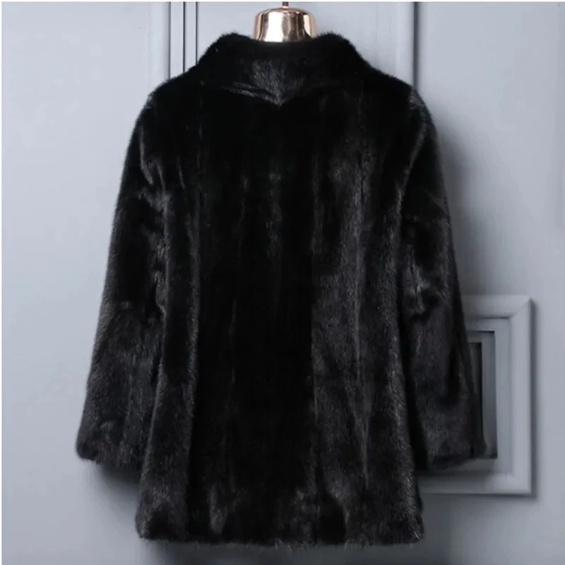 Women's Mink Coat 2026 Winter New Fashion Faux Fur Coat Black Stand Collar Fur Jacket Female Loose Warm Thick Parka Overcoat 9XL