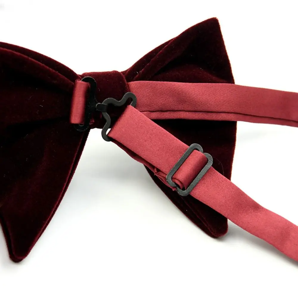 New Velvet Bow Tie Adjustable Solid Mens Oversized Bow Tie Big Bow Tie Wedding Party
