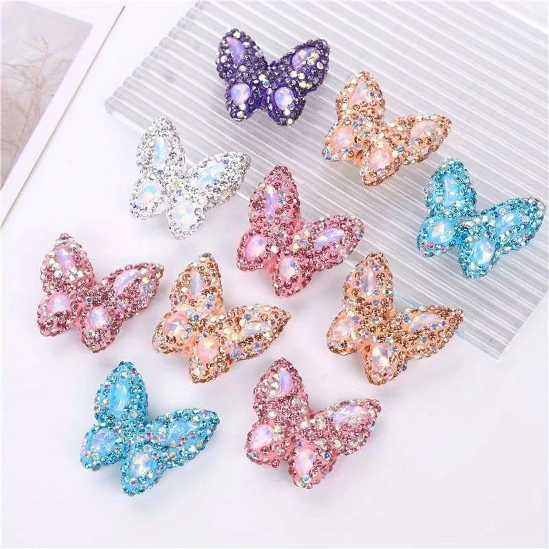 1pcs Butterfly Polymer Clay Beads Straight Hole Moon Glass Rhinestone For Pen Decorate DIY Jewelry Keychain Necklace Making