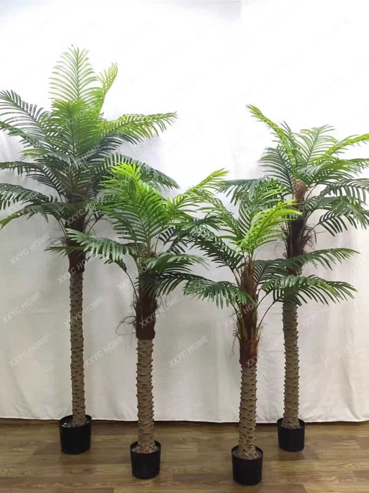 160/180/200cm Artificial Palm Tree Fake Tall Coconut Tree Simulation Plant Bonsai Indoor Large Tropical Green Floor Potted