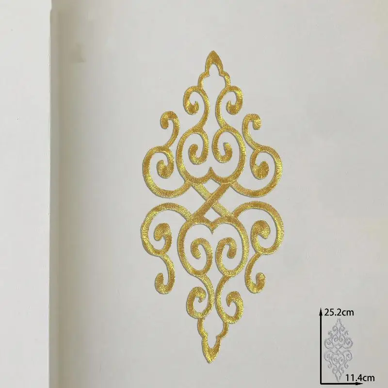 Gold- und Silberfarbene Blumenstickerei-Aufnäher für Bühnenkostüme, Kleidung, DIY-Handarbeiten und Accessoires – Detail 4