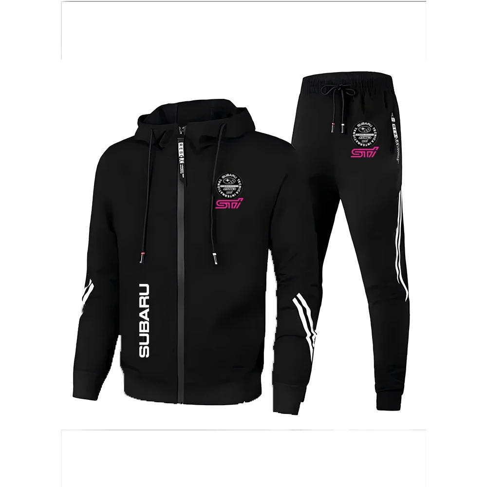 

Sports and leisure suit jacket, ultimate combat hooded sweatshirt, SUBARU printed running and fitness two-piece set