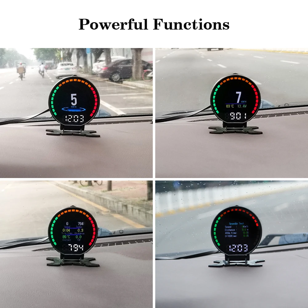 P15 HUD OBD2 Smart Head-up Display Speedometer Turbo Boost Pressure Oil Water Thermometer Digital OBD2 Diagnostic Warning System