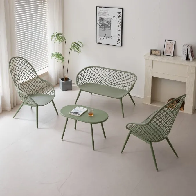 YFY Nordic outdoor leisure simple bed and breakfast table and chair courtyard villa  space garden open-air balcony four-piece
