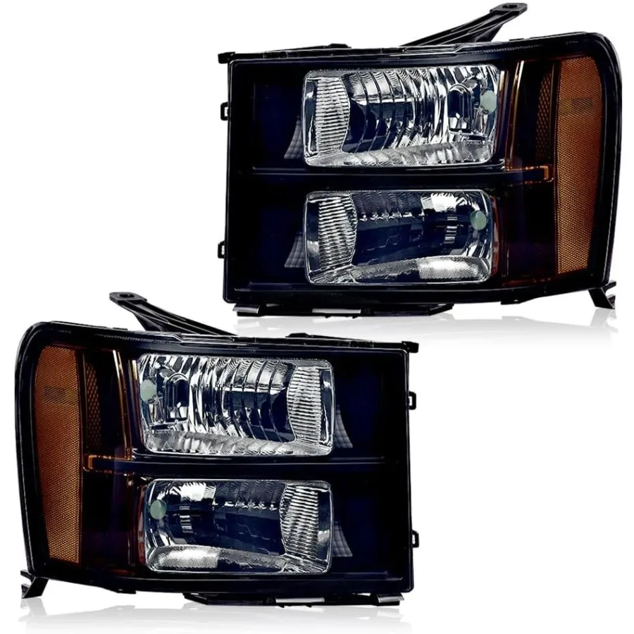 

Фара в сборе, совместимая с GMC Sierra 1500 2007-2013, подходит для фар GMC Sierra 2500HD 3500HD 07–14, дымовые линзы, черные