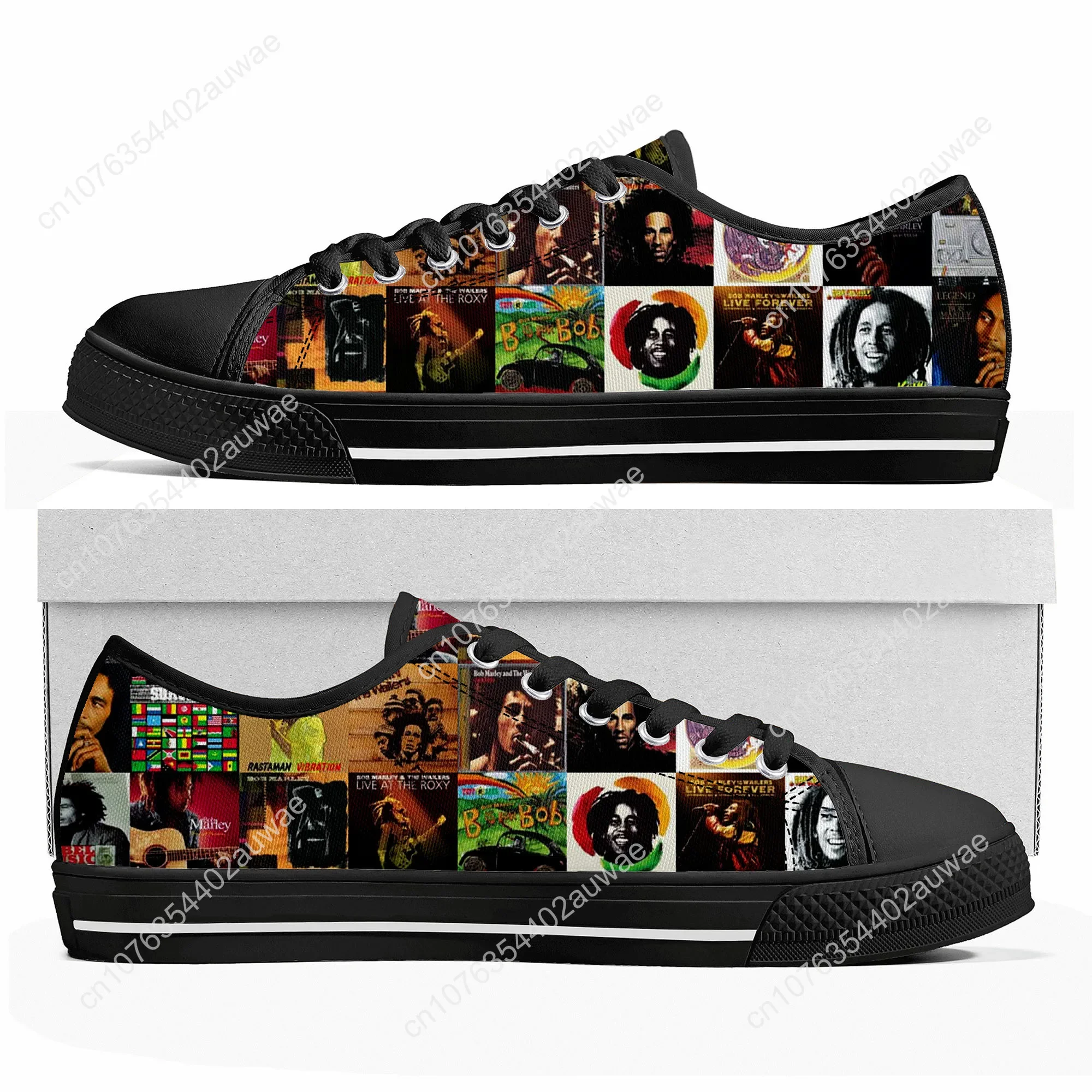 Baskets en toile décontractées de la légende Bob Marley Reggae Rasta pour hommes et femmes, chaussures de couple personnalisées, baskets basses de haute qualité, chaussures de rencontre pour adolescents