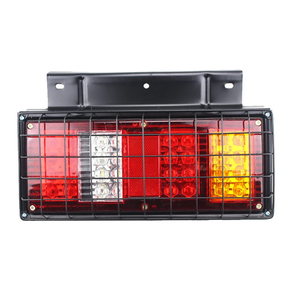 

2 pcs LED Tail Light 24V Truck Lights Trailer Taillights Stop Reversing High Brightness Durable Iron Net Multi Functional