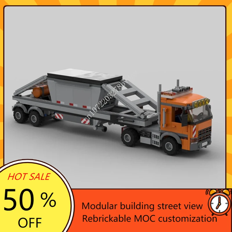 

351PCS MOC City Transportation Truck & Center Dump Trailer Model Building Blocks Bricks DIY Creative Assembly Kids Toys Gifts