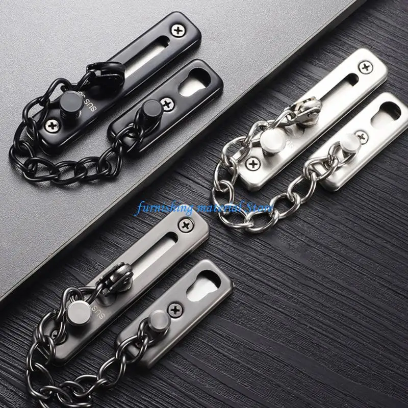 

Y5GD Stainless Steel Security Lock Indoor Safety Chain Latches No Anti-theft Door Chain Latches Buckle Easy to Install