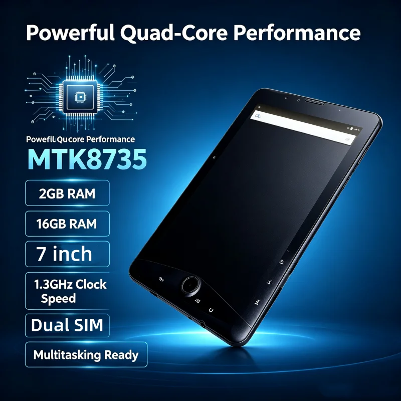 7 INCH 2GB RAM 16GB ROM LF705 3G Phone Call Tablet PC Android 6.0 MTK8735 Quad-Core 2 X Sim Card 1024 X 600 Pixels