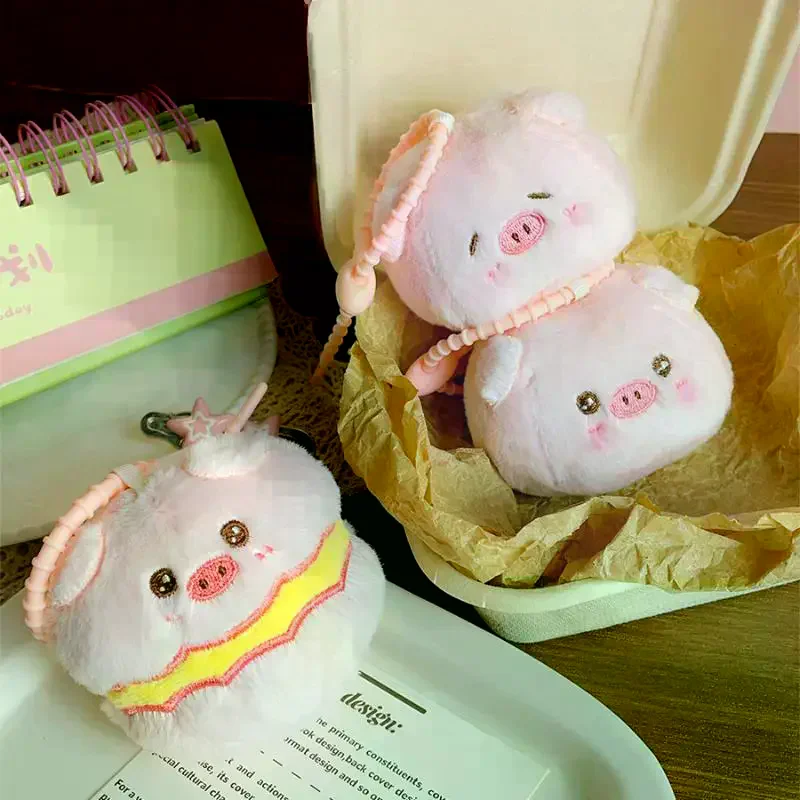 

Cute Cartoon Little Pig Baozi Doll Plush Pendant Keychain Kawaii Animal Plush Pig Backpack Decoration Pendant Accessories Gift