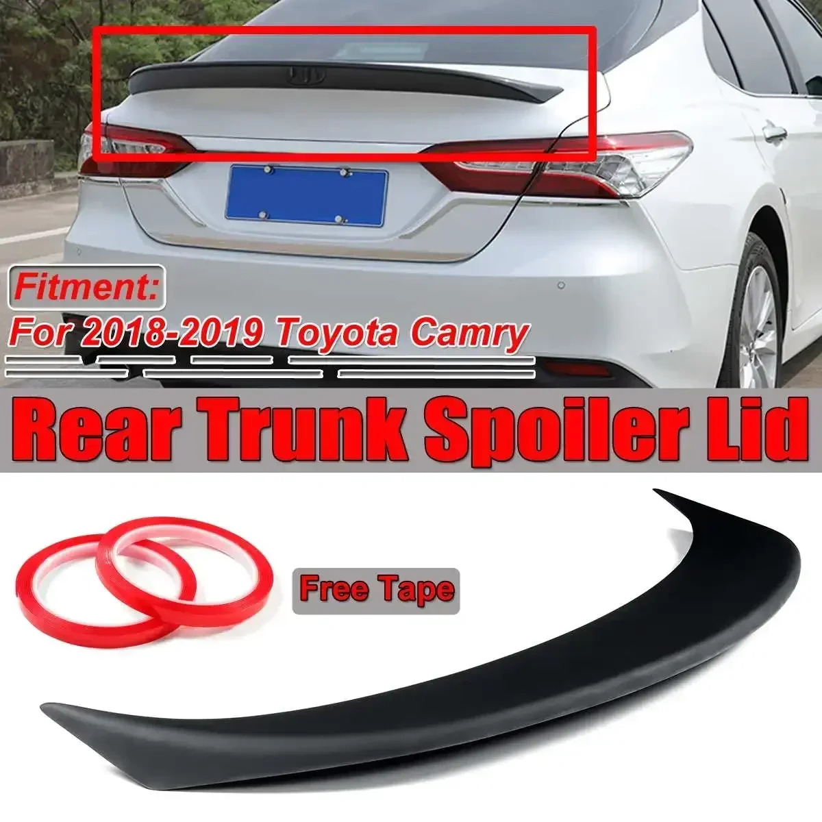 New Car Rear Trunk Spoiler Wing Lip Extension For Toyota Camry 2018 2019 Rear Spoiler Lip Boot Wing Lip Tail Wing Decoration