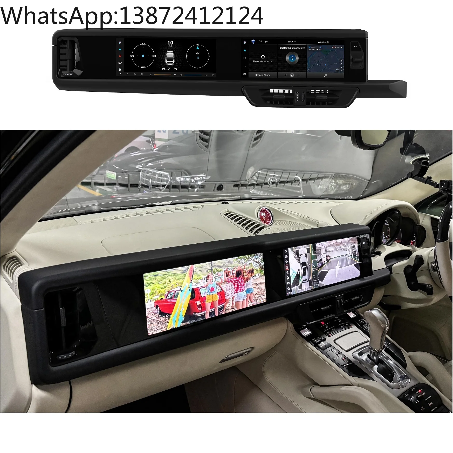 

Right-hand Drive Dual Screen 128G for Porsche Cayenne 2010-2017 Navigation GPS Car Radio Multimedia Player Carplay Auto