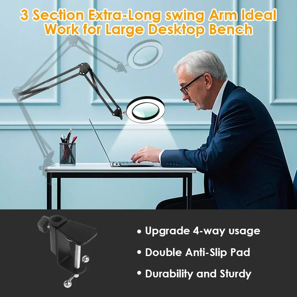 New 3-segment Highlight LED Table Lamp Wider Adjustment Range 3-color Lighting Modes Adjustable Brightness Suit For Any Scene