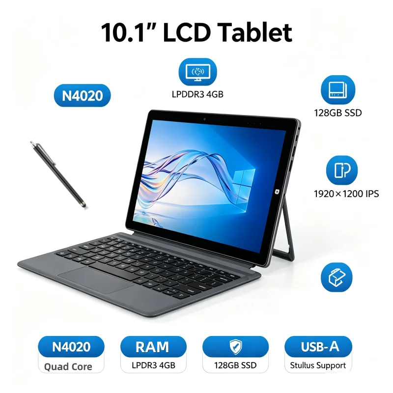 64 Bit 10.1 Inch T10 Iwork 20 WINDOWS 10 Tablet PC 4GB DDR3-RAM 128GB ROM N4020 CPU 1920 X 1200 Pixel HDMI-Compatible