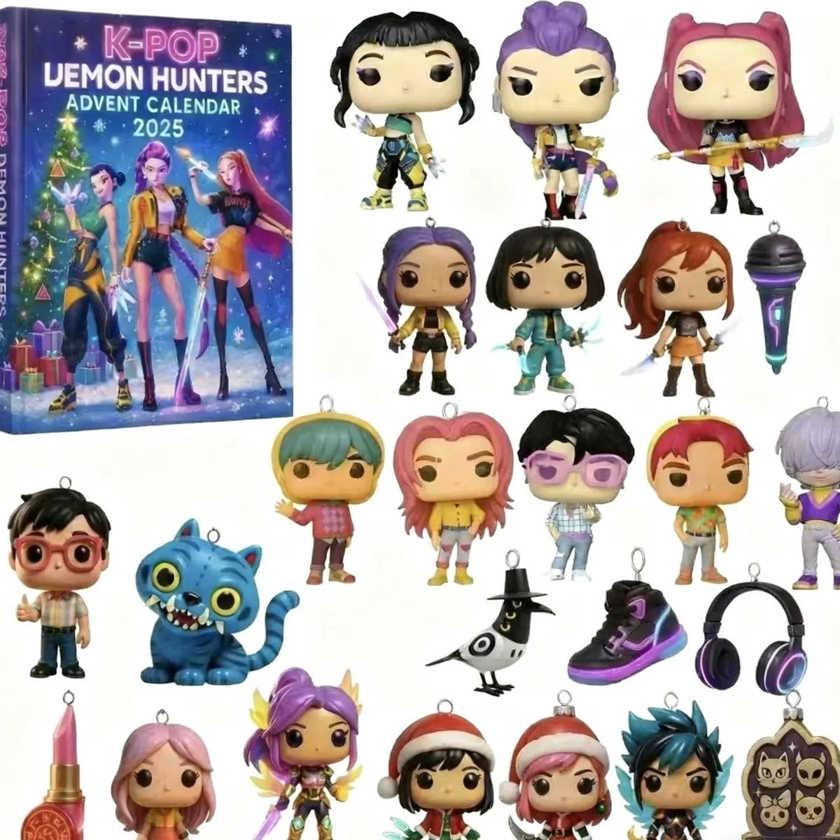Adorno de árbol de Navidad de cazador de demonios acrílico, caja ciega de Adviento estilo Kpop, decoración gótica bonita para vacaciones, regalo para adolescentes y mujeres