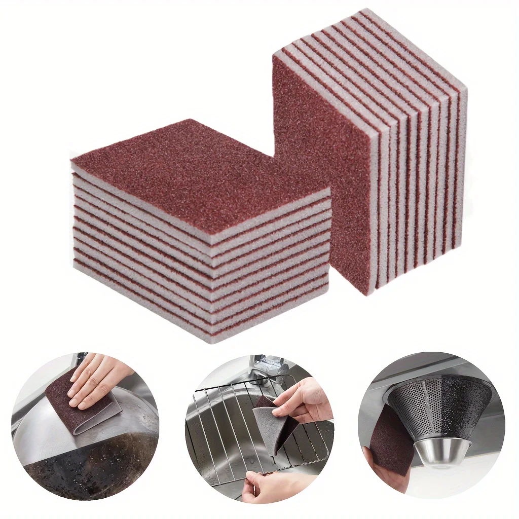 1Roll/10PCS Emery Sponge Magic Wipe Cleaning For Removeing Rust Pan Descaling Clean Rub Kitchen Gadget Bathroom Accessory Dish