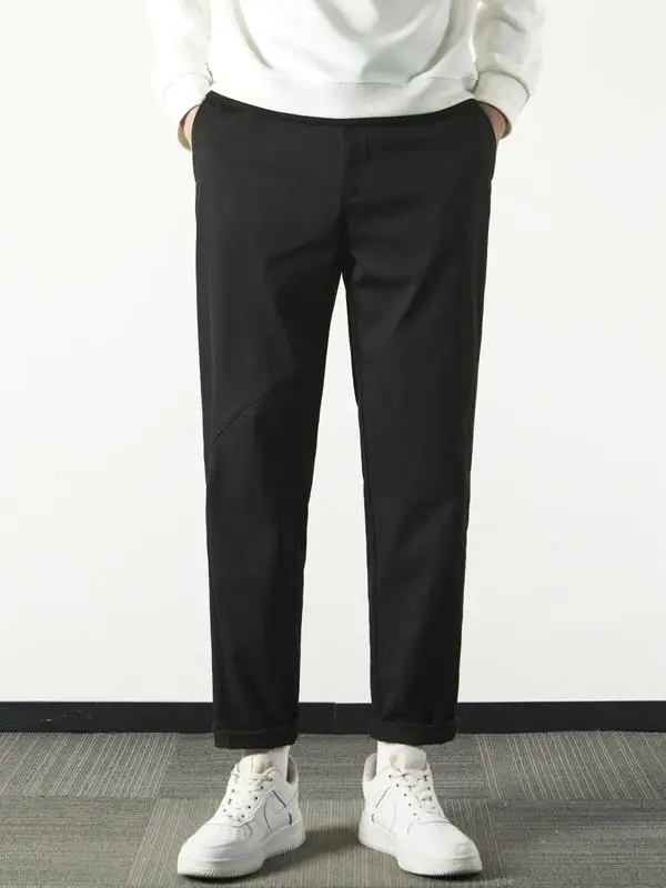 

Мужские повседневные брюки премиум-класса с защитой от морщин, прямого кроя, с эффектом драпировки, модные, в британском стиле, весна-лето, новинка