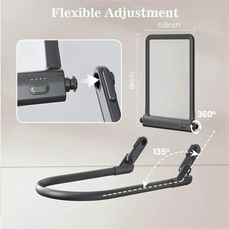 PORK-Magnifying Glass With Light For Reading, Hands Free Neck Wear Magnifier, 3 Color Dimmable, Full Page