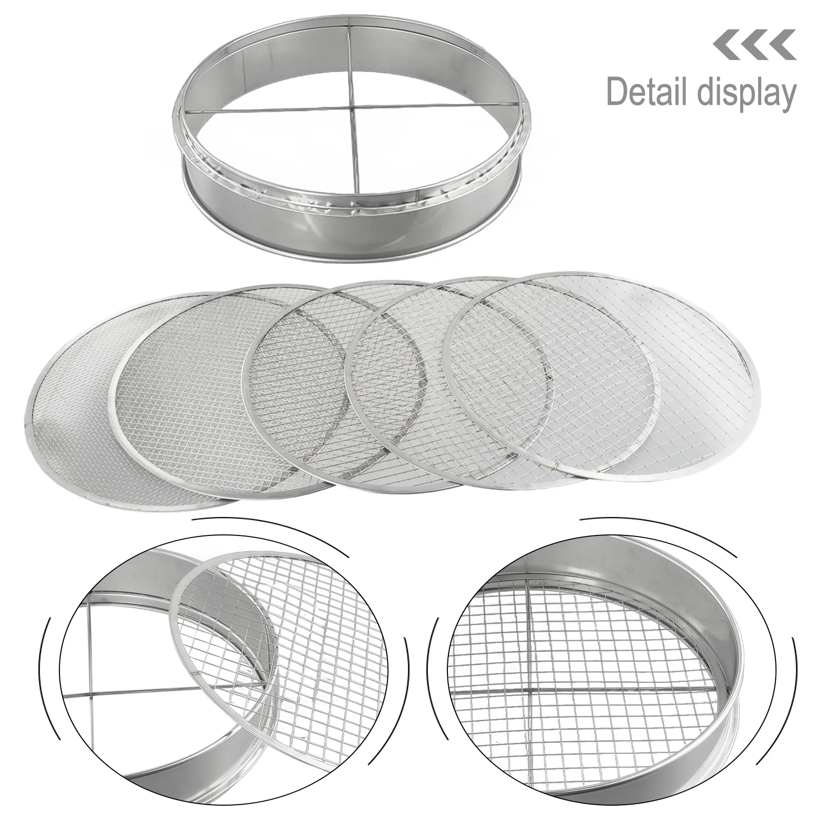 

Convenient Stainless Steel Garden Potting Bonsai Compost Soil Sieve 5 Interchangeable Filters Easy to Change and Stack