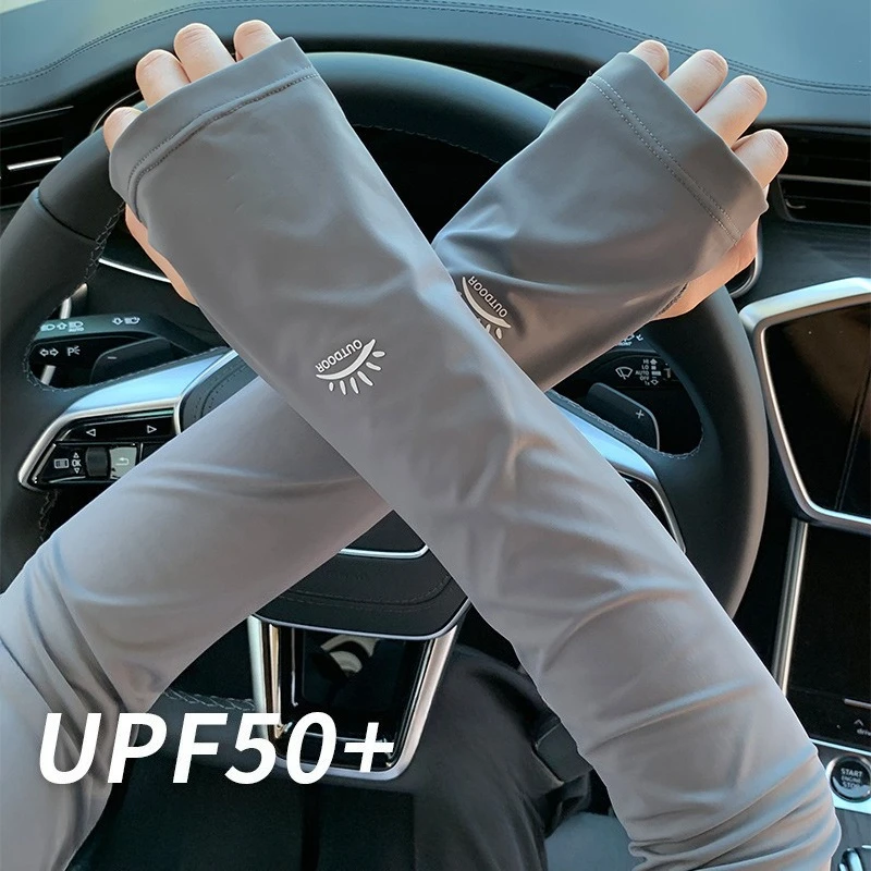 cooling-ice-silk-arm-sleeves-women-loose-fit-breathable-ultra-thin-uv-protection-summer-driving-cycling-non-slip-lightweight