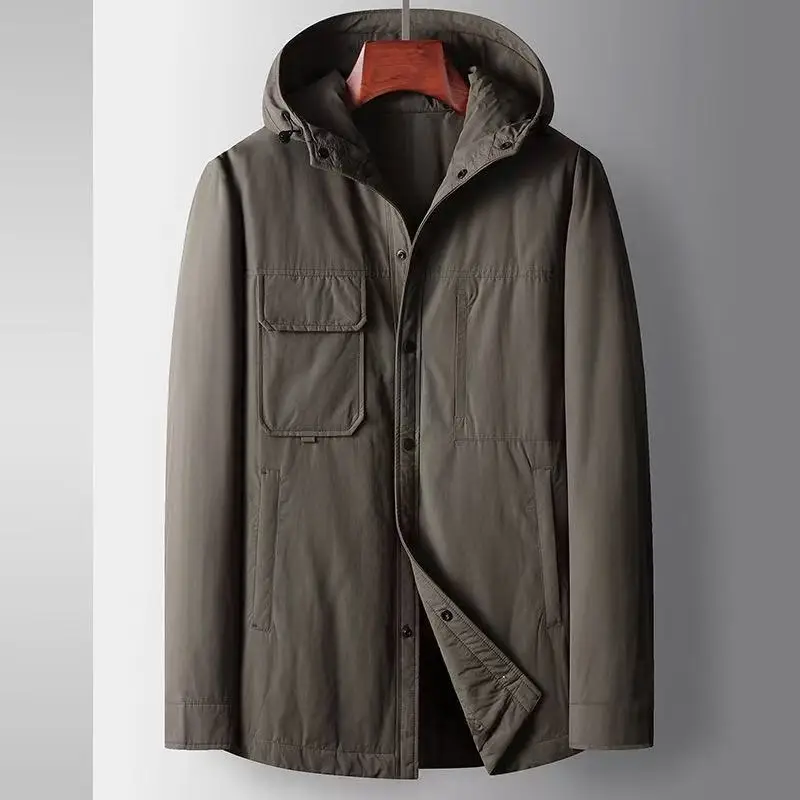 2025 Autumn/Winter New Men's Hooded Down Jacket Thickened Down Warmth and Cold proof Quality Casual Down Jacket