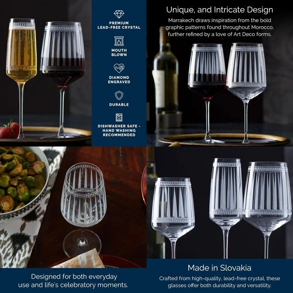 

Elegant Handcrafted Crystal Red Wine Glasses Set of 2 | Lead-Free Artisan Drinking Glasses for Parties | Ideal Wedding or Birthd