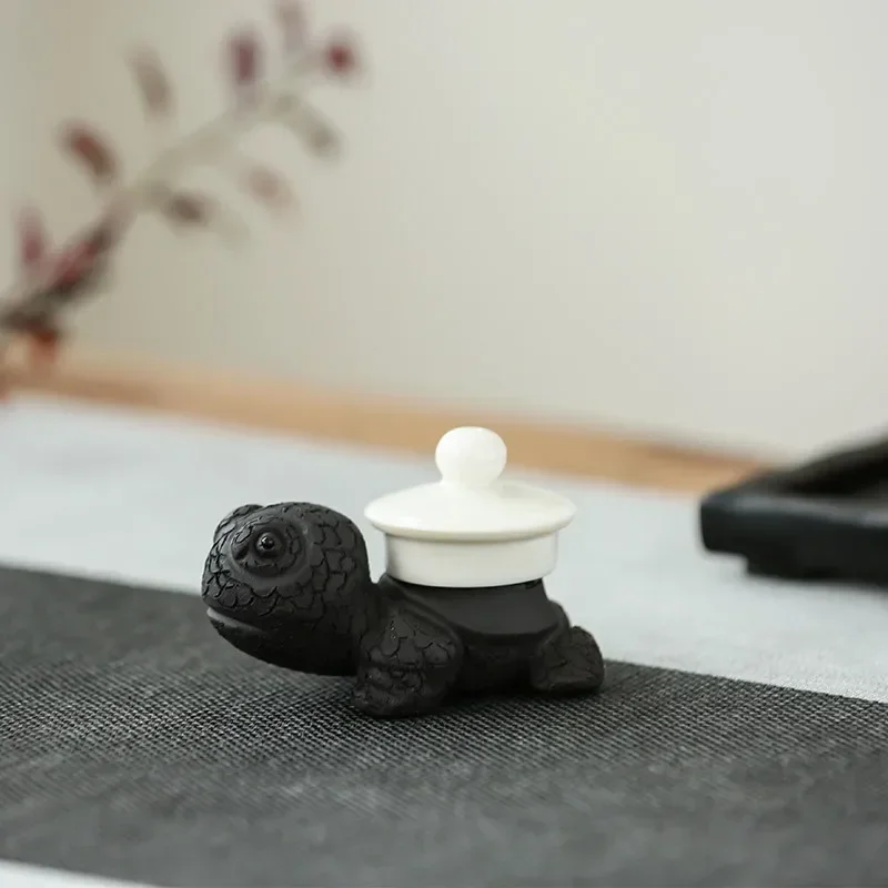 Purple Sand Fine Tea Carve Lucky Decoration Longevity Turtle Tea-Soaked Tea Pet Kung Fu Support Turtle Chinese Yixing