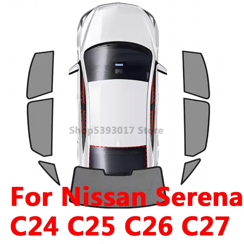 

For Nissan Serena C27 C26 C25 C24 Car Magnetic Side Window SunShades Mesh Shade Blind Car Window Curtian Accessories