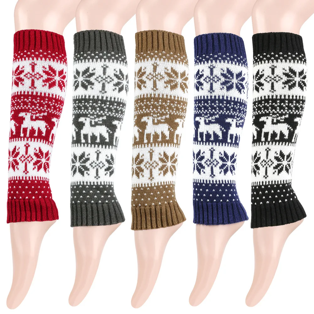 1 pair of ladies' Christmas socks, snowflake deer foot covers, leg protection socks, perfect decoration for Christmas