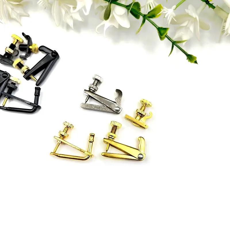 4pcs Violin Fiddler Fine Tuners Spinner Adjuster Strings Hooks 4/4 3/4 1/2 1/4 1/8 Black/ Golden/Silver/ Hill-style,violin parts