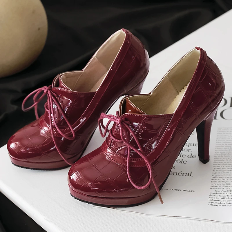 Classic Black White Nude Green Heeled Women Pumps Shoes Lace Up High Heels Female OL Working Party Wedding Shoes Spring Autumn view 6