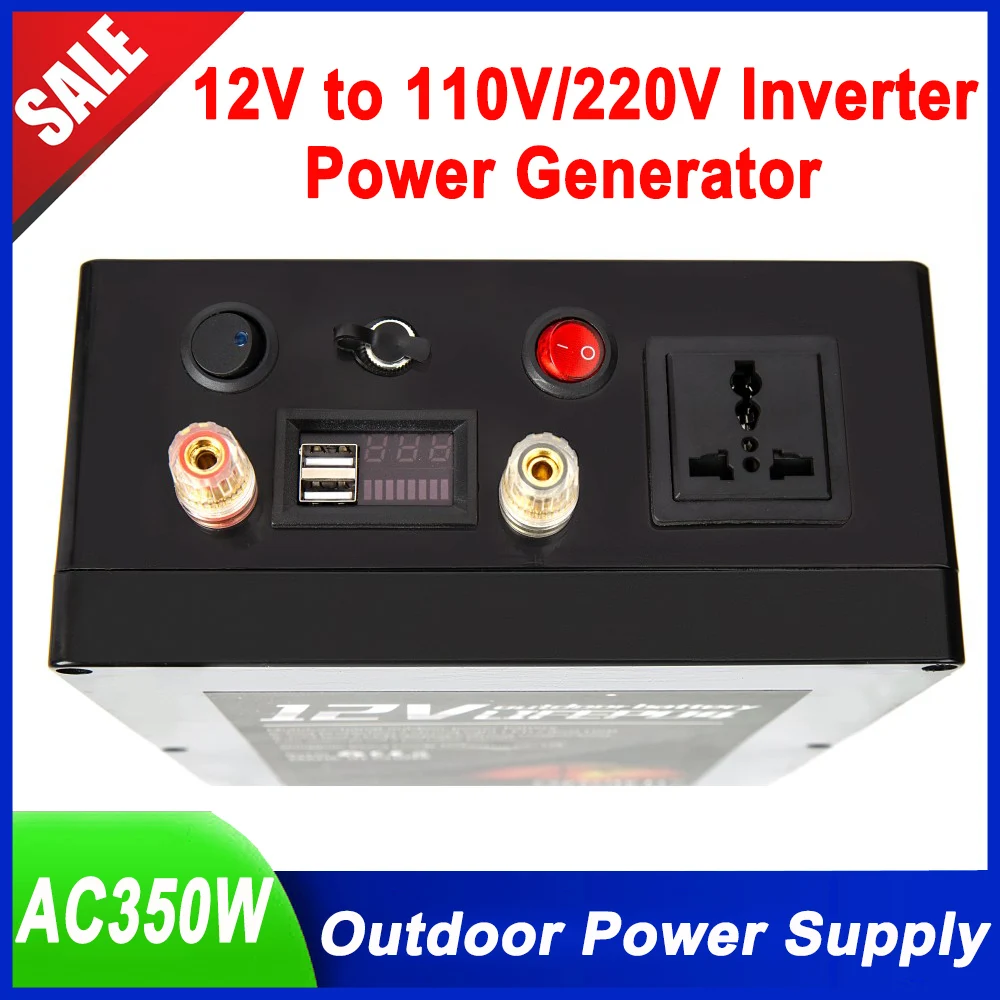 Outdoor Power Generator 30AH 55AH 110V/60Hz 220V/50Hz Multiple AC DC 12V USB Power Bank with Charger for Mobile Campervan Travel