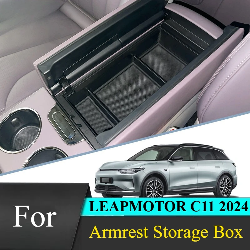 For LEAPMOTOR C11 2024 Armrest Storage Box Multi-Compartment Fitment for Clutter-Free Cabin Space