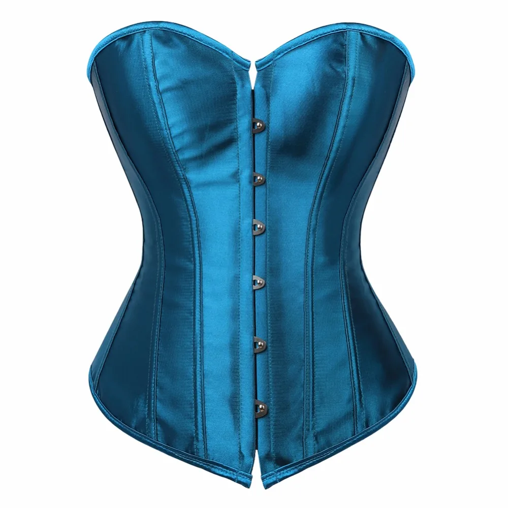 Caudatus Nieuwe Vrouwen Satijn Sexy Bustier Top Vintage Lace Up Uitgebeende Bruids Corset Bovenborst Brocade Plus Size Wit Blauw Korsett