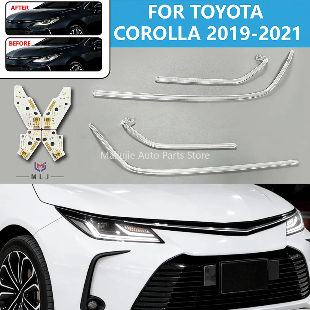 For Toyota Corolla 2019-2021 ALTIS NEW DRL CHIP Light Guide Tube Car White LED Light Source Board LED Lamp Tube Car Accessories
