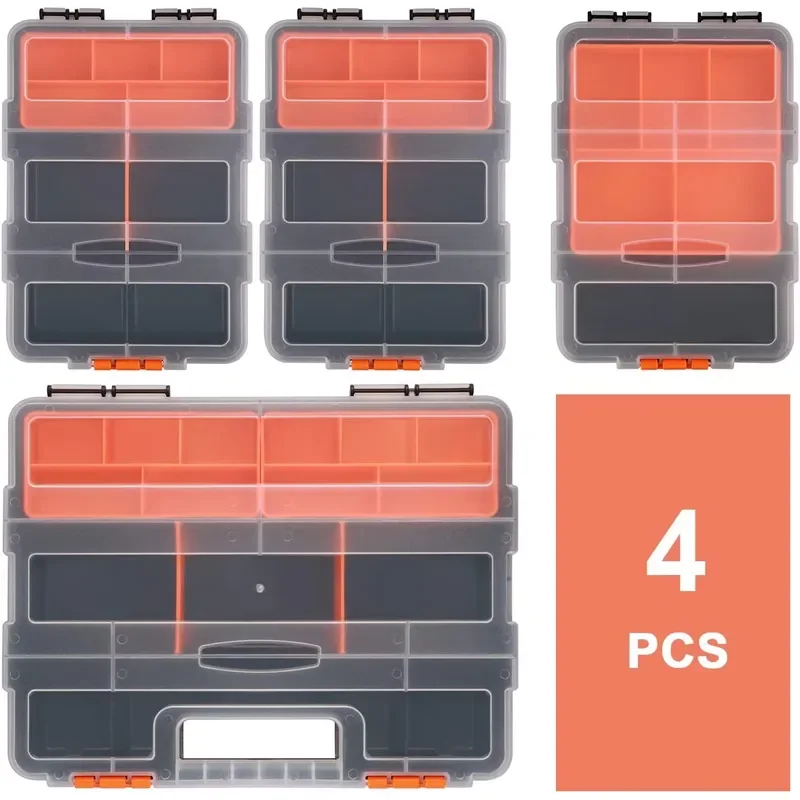 MP009 4PCS Hardware Finisher Kit Durable Versatile Parts Storage Toolbox for Home Repair Tools Organizer Set Heavy Duty Case