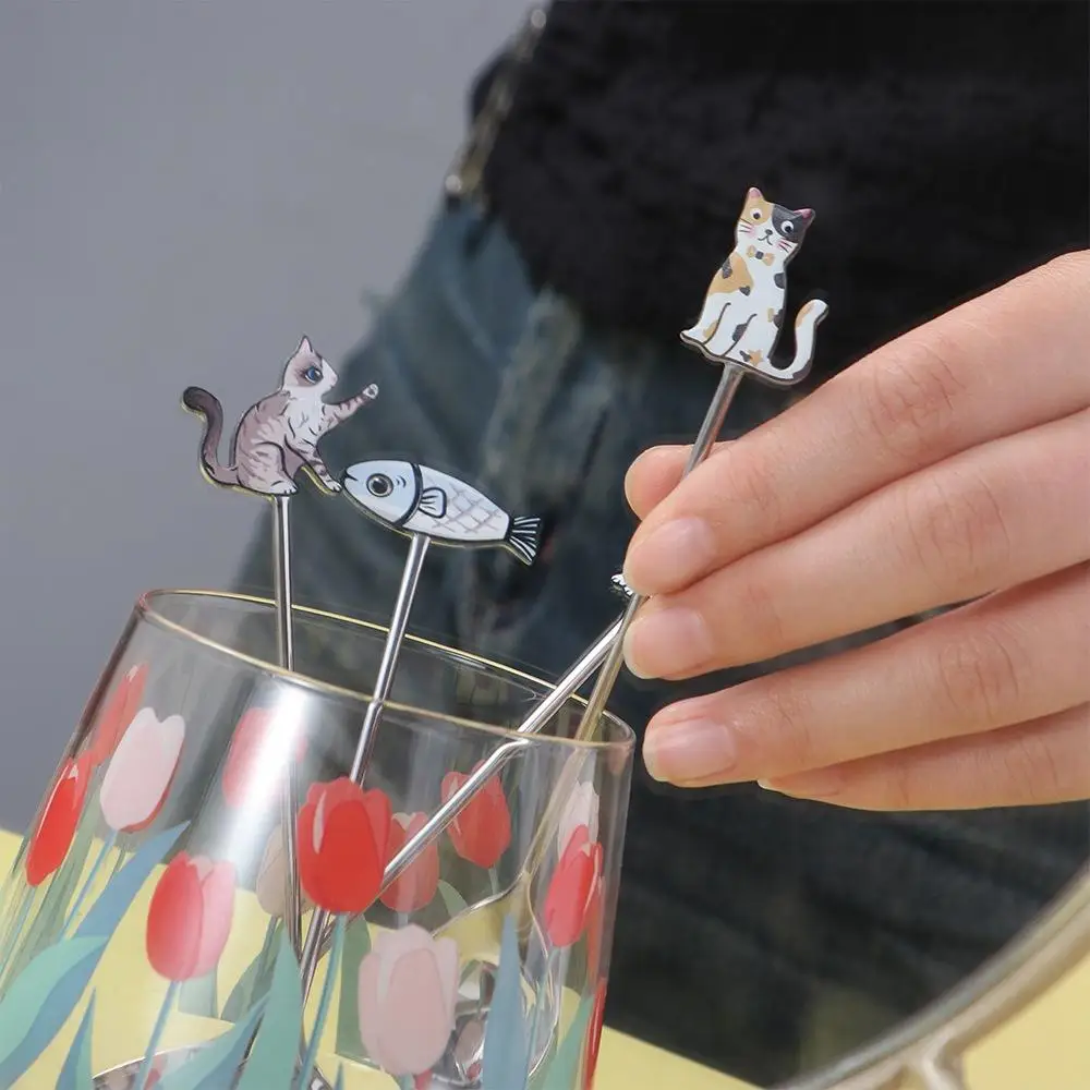 Polished Cat Fish Stainless Steel Spoon Colorful Japanese Korean Style Stirring Spoon Stirring Spoon Dessert Spoon Students