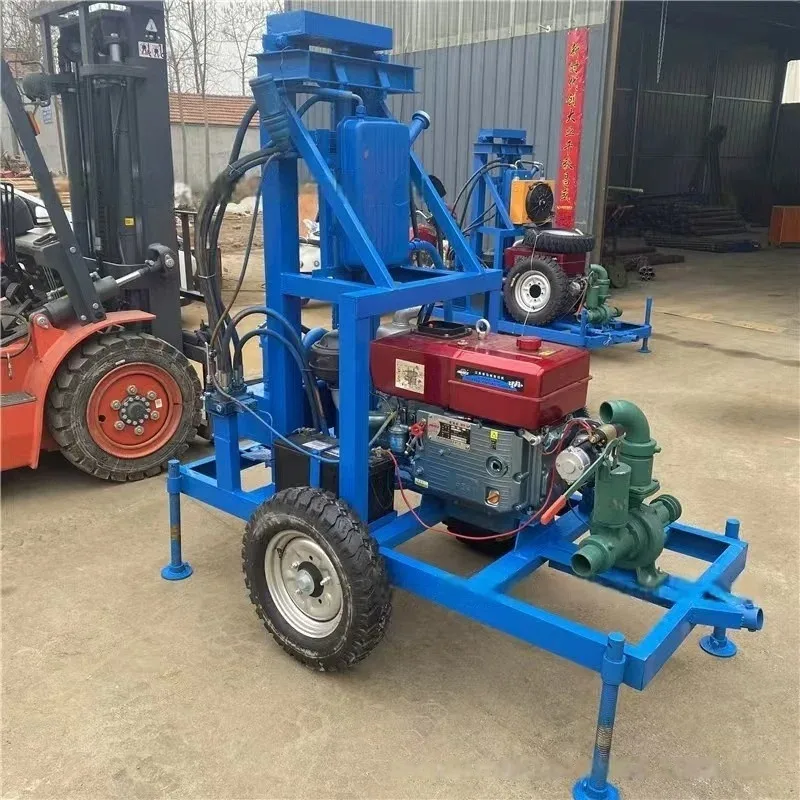 Multifunction Hydraulic Water Well Drilling Rig with forCummins Engine Powered Max 200m Depth Pump & Gearbox