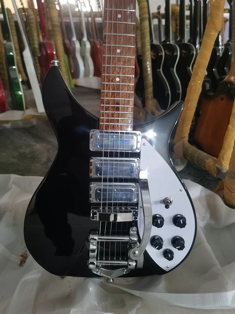 Black 6-string Rickenbacker 325 electric guitar, three-piece pickup, multiple colors to choose from, support custom colors