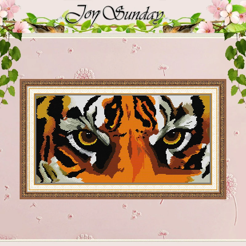 

Tiger Watching His Prey Patterns Counted Cross Stitch Set DIY 11CT 14CT 16CT Stamped DMC Cross-stitch Kit Embroidery Needlework