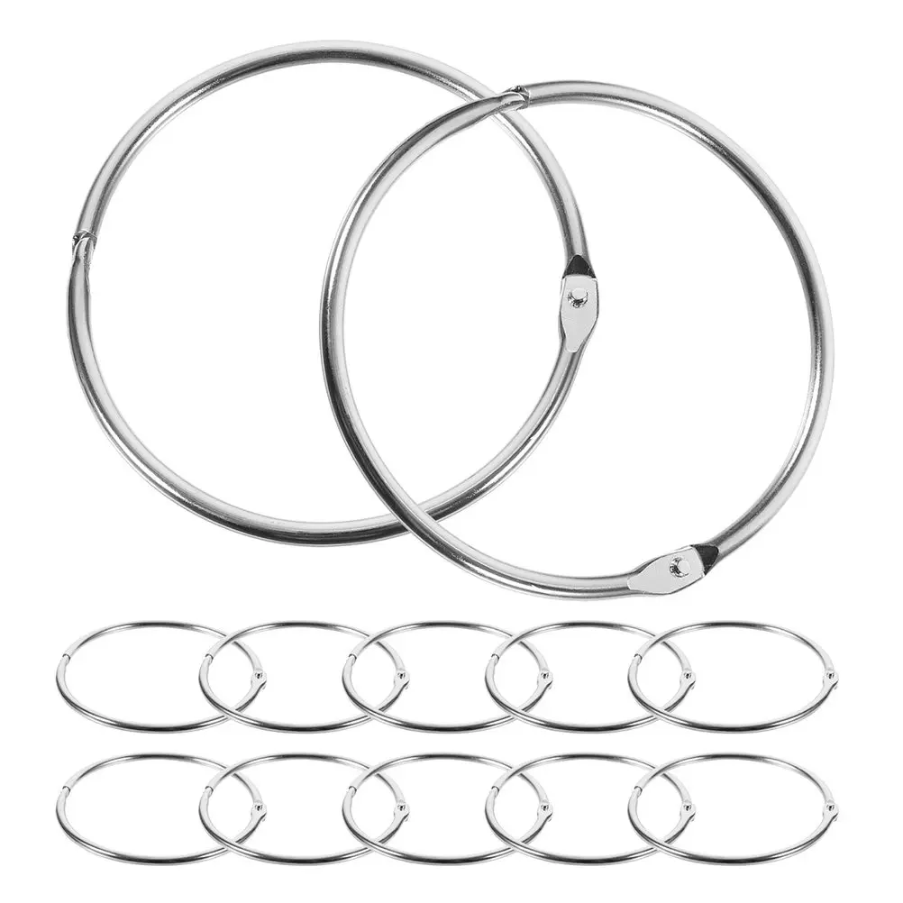 12Pcs Binder Rings Iron Metal Multi-Function Loose Leaf Rings for DIY Scrapbook Photo Album Key Ring Clips Notepad Organizers