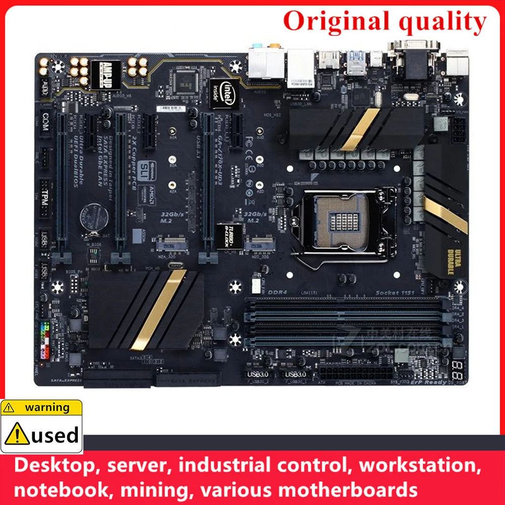 

For GA-Z170X-UD3 Z170X-UD3 Motherboards LGA 1151 DDR4 64GB ATX Intel Z170 Overclocking Desktop Mainboard M.2 NVME SATA III