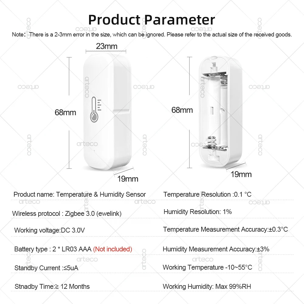 Zigbee Temperature And Humidity Sensor Smart Home Thermo meter Hygrometer APP Remote Work with Alexa Yandex Alice Home Assistant
