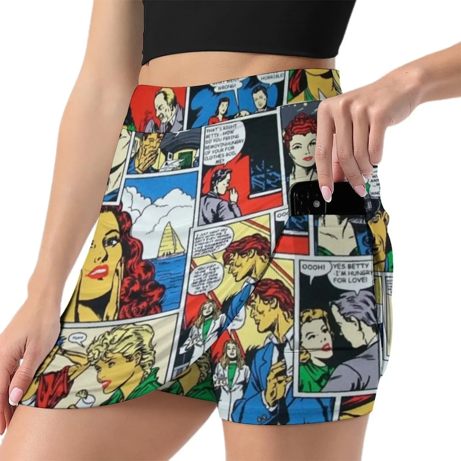 Comic Strip Mini Skirt women's stylish skirts Women's dress elegant party dresses for women 2024