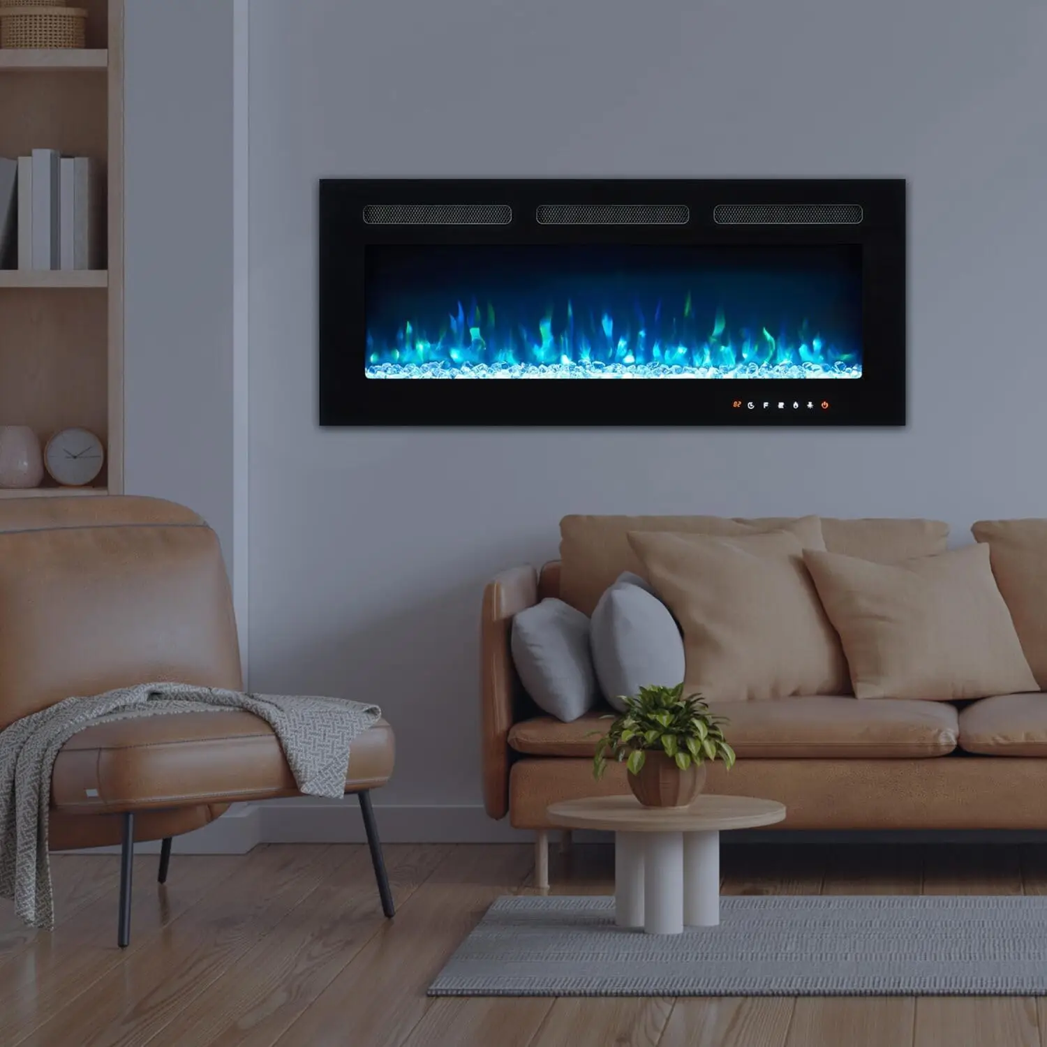 

Electric Fireplace 30 with Remote and Touch Screen Electric Fireplace Inserts Recessed 12 Flame Colors Heater Wall Mount with