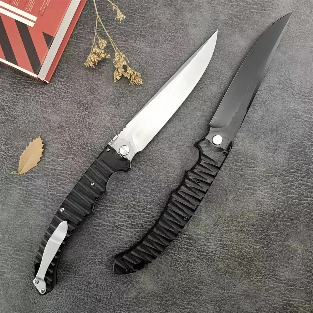 

Russian Folding Knife D2 Blade Black G10 Handle Outdoor Camping Pocket Survival EDC Tool Everyday To Carry