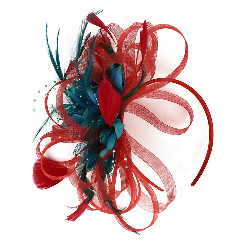 Horquillas de pelo de plumas para banquete, tocado, Tiara nupcial para fiesta de boda, accesorio para mujer, diadema para mujer