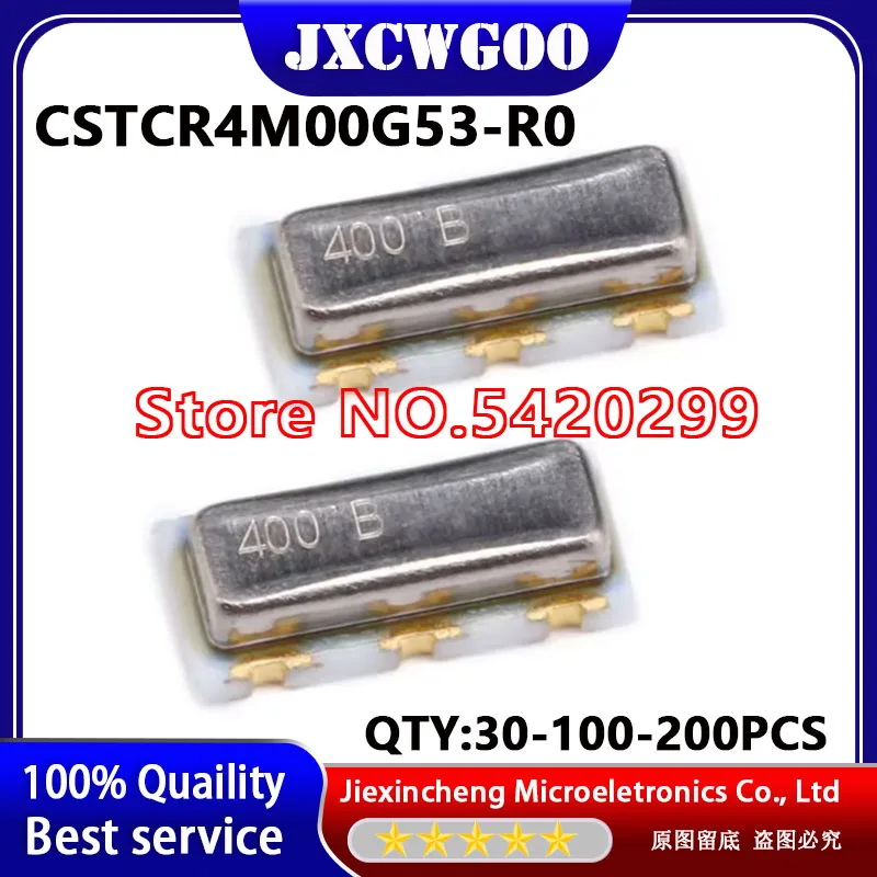 (30-100-200PCS) CSTCR4M00G53-R0 4MHz ±0.5% 15pF CSTCR4M00G53 New original SMD Passive crystal oscillator Electronic