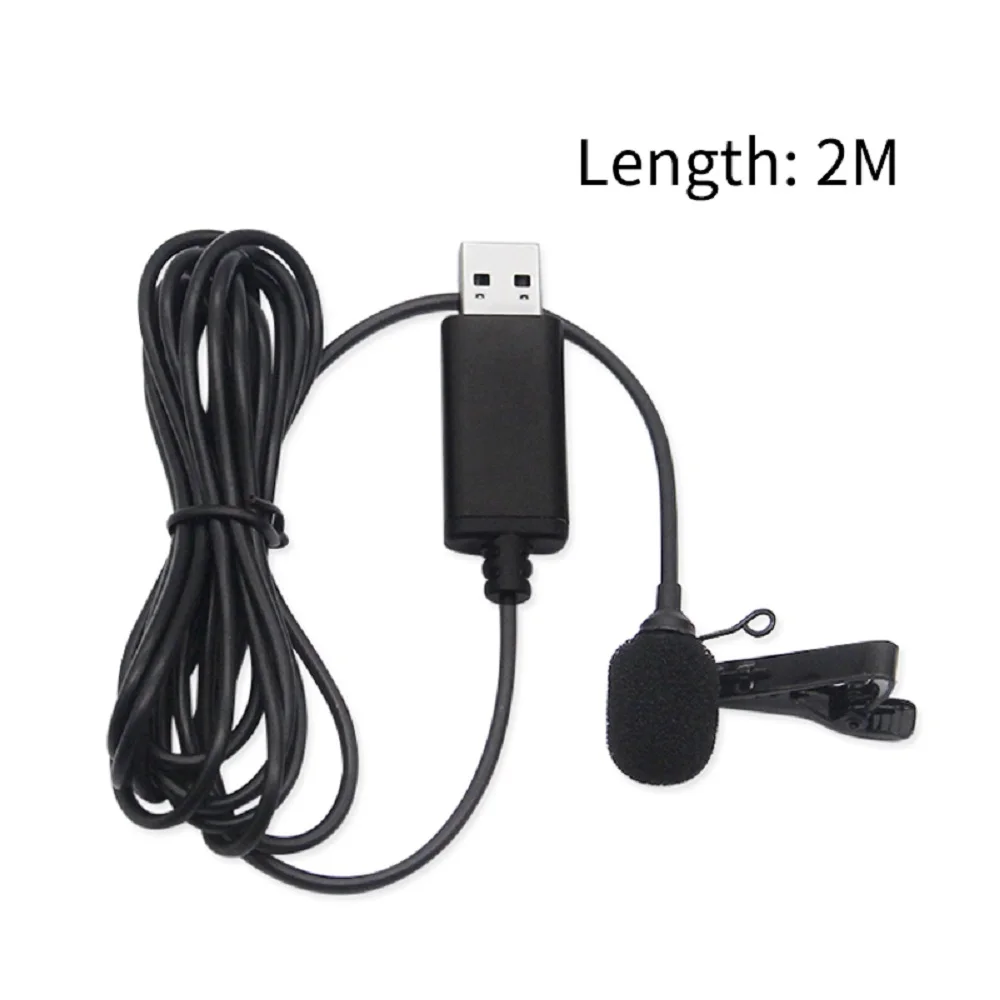 Portable Mini USB Mic Clip-on Omni-Directional Stereo Microphone for Laptop Live Recording Camera for PC Computer